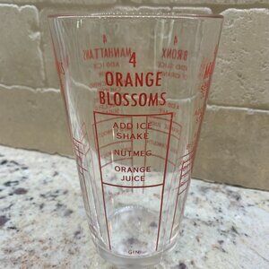 Vintage MCM Federal Glass Drink Recipe Mixer Glass Measure Cup Manhattan Bronx
